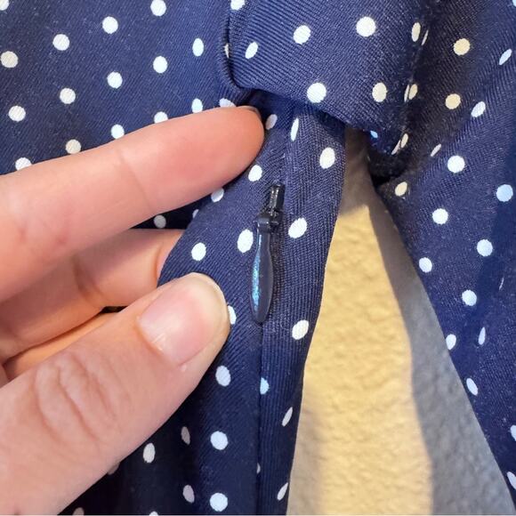 Talbots Blue Polka Dot Mini Dress Womens 2P 3/4 Sleeve Casual Sundress - Picture 7 of 10